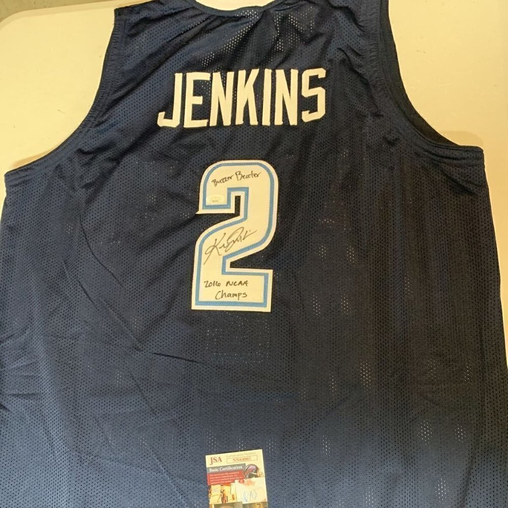Kris Jenkins Autograph Signed Villanova 16 Champs Buzzer Beater Blue Jersey JSA